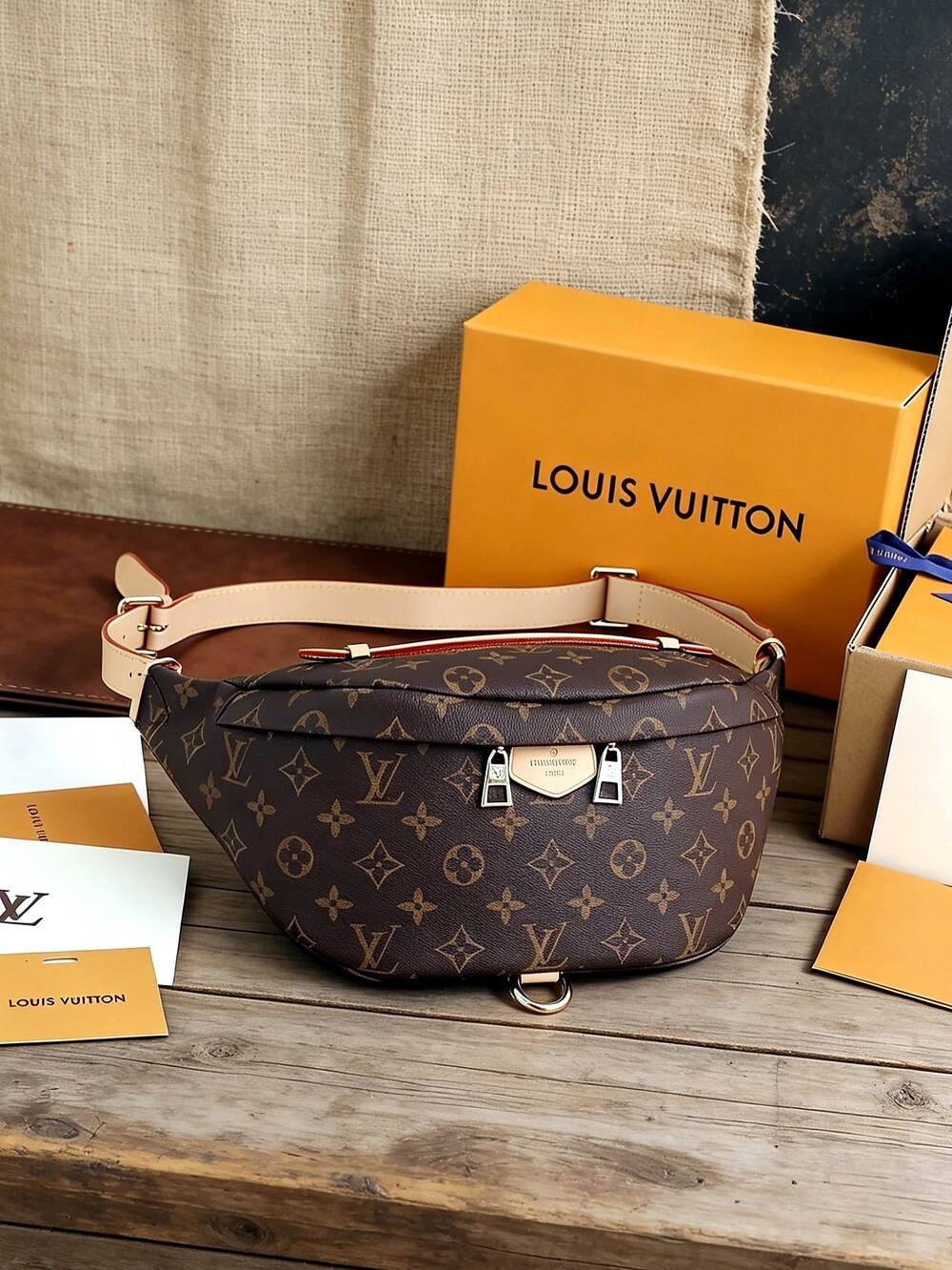 Louis Vuitton Monogram Bumbag with Tan Adjustable Strap - Picture 1 of 8